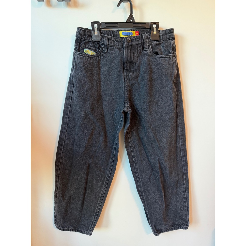 Empyre Loose Fit Skate Jeans Washed Black Baggy Denim Size 24 Streetwear